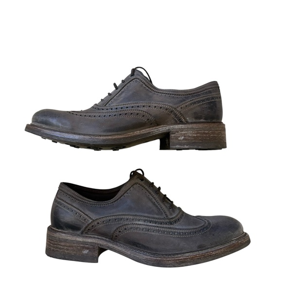 n.d.c. Made by Hand Unisex Wingtip Oxford Shoes Grey Burnished Leather Size 39.5 main image 10